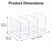 Clear Acrylic Bookends, Non-Slip Dividing Book End for Shelves, Matte Desktop Book Holder for Students & Office