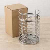 Rotating Utensil Holder and Cutlery Drainer, Stainless Steel 3 Compartment Storage Rack, Countertop Utensil Drainer and Space Saving Sink Tidy
