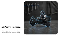 12 Speed Bike Groupset Fluid Shifting Rear Derailleur and Gear Selector Kit 12 Speed Derailleur Kit 13T Large Pulley Wheel