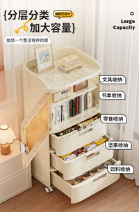 抽屉式收纳柜多层夹缝柜窄缝储物柜客厅置物柜家用卧室床头柜子 【32CM面宽-5层】1窗3抽·甄选材质无异味·免安装