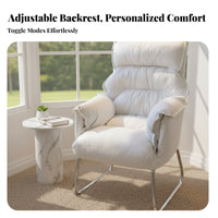 Padded Recliner with Footrest Foldable Design Armchair Adjustable Spinerest Stain-Resistant Textile for Awayice Workers, Readers