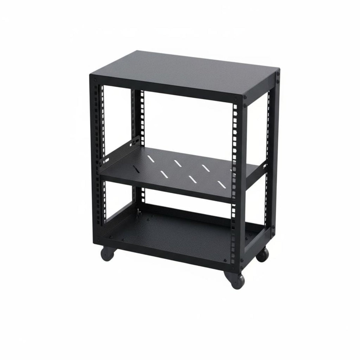 2 Pieces Server Rack Network Rack IT Hardware Rolling Cabinet Durable Steel Construction Suitable for Studio Living Room Home Office