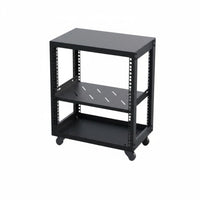2 Pieces Server Rack Network Rack IT Hardware Rolling Cabinet Durable Steel Construction Suitable for Studio Living Room Home Office