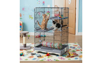Easy to Clean Cat Villa Enclosure Pull-out Tray Multi-Level Cat Enclosure for Home