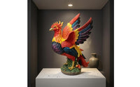 Phoenix Figurine Raised Wings Phoenix Ornament Detailed for Living Room