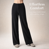 Ladies Trousers for Women with Straight Leg Design, High Waist Modal Loungewear Pants with Soft Drape Material, Comfortable Joggers for Casual Wear