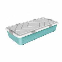 Flat Rolling Storage Bin Low-Height Under-Bed Container Space-Saving for Closet