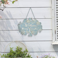 Iron Garden Sign with Welcome Message, American Country Style, for Home Decor