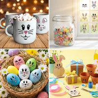 Easter Bunny Er Self Easter Bunny Craft Er Easy to Apply Bunny Face Decal for Children Craft Decoration Gifts, Maker S, Parents, Gift Wrapping, Glass Panes, Classroom