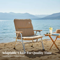 Padded Folding Armchair Compact Lightweight Collapsible Seat for Camping, Adults