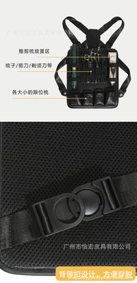 跨境美发胸包剪刀梳包理发电推剪收纳厂家直供发型师多功能工具包