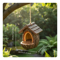 Tree Log Bird Feeder Weather Resistant Resin Wild Bird Feeder Weatherproof