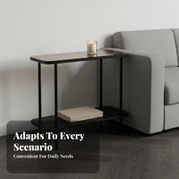 Narrow Side Table Long-Lasting Metal Frame Slim Sofa Table Nightstand Easy Assembly Adjustable Feet for Small Areas, Bedroom
