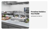 Easy to Clean Stainless Steel Food Display Tray Large Capacity Chilled Food Display Stand Detachable Design Lidded Stainless Steel Serving Tray for Restaurant Owners, Event Planners, Seafood Markets, Buffets, Restaurants, Catering Events