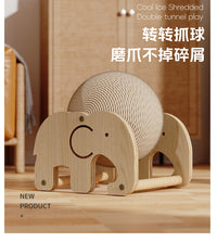 Ferris Wheel Sisal Cat Scratcher Ball with Elephant, Bear, and Windmill Designs