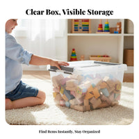 Clear Penduringic Box with Lid Stackable Household Storage particleresistant for Families