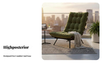 Retro Design Tufted High-Back Lounger Mid-Century-Century Design Lounge Chair Comfortable Cushion Home Seating Sturdy Frame for Readers, Homeowners, Interior Decorators, Balcony, Reading Nook, Living Room, Bedroom