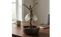 Ballerina Fountain Round Basin Table Ornament Rustic Design