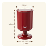 High-Foot Trash Can No-Bend Design Goblet Shaped Trash Bin Retro Design