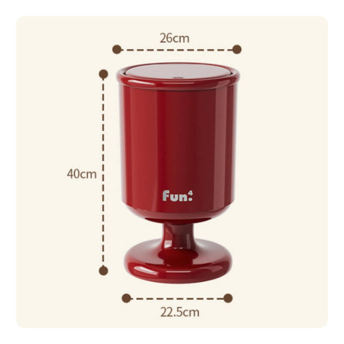 High-Foot Trash Can No-Bend Design Goblet Shaped Trash Bin Retro Design