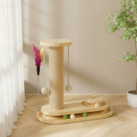Jute Cat Scratching Post with Oval Track and Sisal Ball