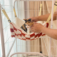 Cat Hammock for Cage, Winter Warm Soft Hanging Cat Bed, Soft Swing and Cage Accessories for Indoor Universal Breeds, Standard Size Winter Bed