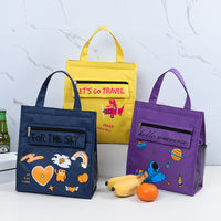 Large Capacity Insulated Lunch Bag with Aluminum Foil, Oxford Fabric, Cartoon Style
