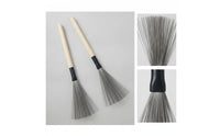 Drum Brushes Articulate Drum Brushes with Wood Handle Wire Brush with Wooden Grip Natural Feel Percussion Lightweight