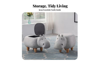 Hippo-Shaped Footrest Multi-Functional Footstool Sturdy Construction for Parents