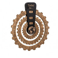 Wooden Wall Calendar Decor Printed Gear-Theme Wall Calendar Reusable