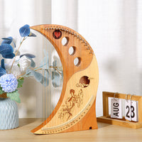 19-String Small Harp Moon Crescent Lyre for Beginners, Miniature Konghou, Small Lyre Instrument