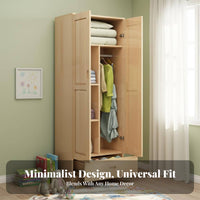 2-Door Wardrobe with Drawers complimentarystanding Bedroom Furniture sturdy Construction