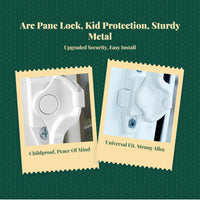 Sliding Pane Lock, Aluminum Alloy Half-Moon Lock, kid protection, Easy Installation, Home Security