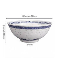 Chinese Type Dessert Bowl Colorfast Blue and White Pattern Bowl Thickened Material Tableware for Restaurant