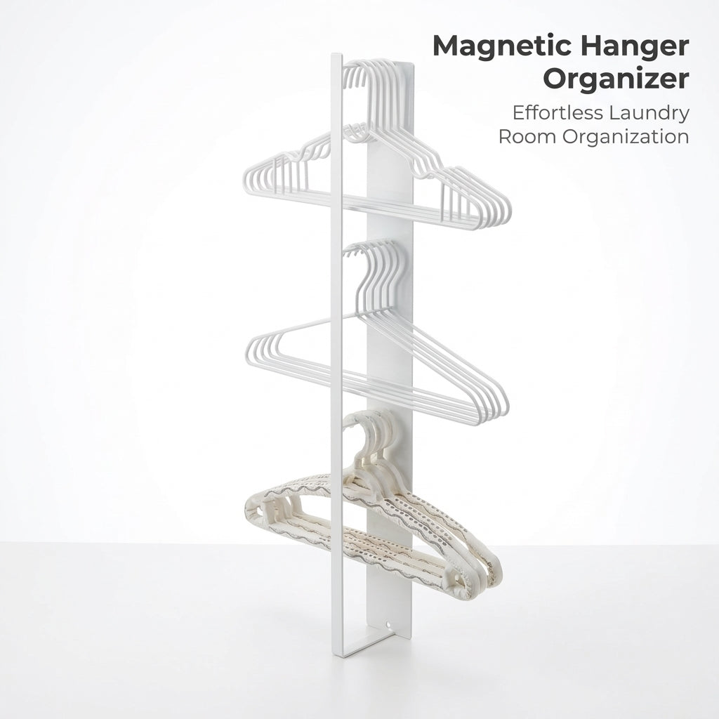 Hanger Holder, Laundry Room Hanger Organizer, Washing Machine Hanger Storage, Closet Laundry Room Hanger Rack, Coat Hanger Storage Stacker