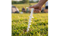 Plastic Spiral Auger Stake Portable Tent Peg with T-Handle Long Screw-in Ground Anchors Heavy-Duty for Camping
