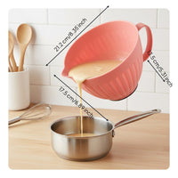 Egg Beating Bowl with Spout Heat Resistant Spouted Mixing Bowl Easy to Clean Kitchenware for Salad Making