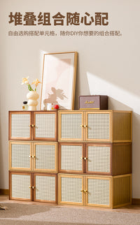 Bamboo Storage Cabinet with Vintage Style