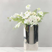 Stainless Steel Vase Polished Finish Nordic Metal Vase Easy to Clean