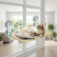 Cat Window Perch, Foldable Cat Hammock with Strong Suction Cups, Space Saving Suction Cup Cat Bed for Indoor Cats, Window Resting Seat