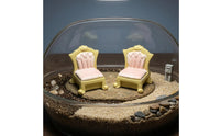 2 Pieces Tufted Miniature Chair Ornate Dollhouse Furniture Upholstered