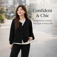 Ladies Jumpers Knit Sweater with Layered Look Design, Business Casual Womens with Button Detail, Soft Viscose Blend