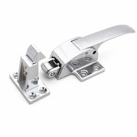 Polished Silver Latch Handle with Strike Block Compact Door Latch with Strike Residential Hardware Internal for Freezer, Cabinet