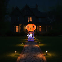Spooky Inflatable Hot Air Balloon Giant Inflatable Jack-O'-Lantern Lighted Jack-O'-Lantern Inflate for Porch