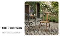 Round Pedestal Table Vintage Design & Dwelling Furniture Distressed Finish French Rustic Look for Families, Partners, Balcony