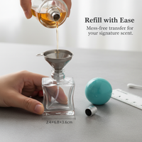 15ml Square Glass Perfume Atomizer Bottle with Bayonet Cap - Refillable Mini Spray Empty Bottle