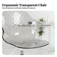 Clear Armless caster Chair Space-Saving Office Furniture spine Support for Women
