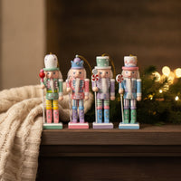 4 Pieces Nutcracker Figurine with Holiday Sweet Nutcracker   Tabletop Decor for Decorators, Collectors, Holiday Displays, Shelves