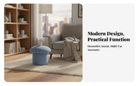 Round Sherpa Pouf Nordic design Low Stool Space-Saving Design for Parents, Adults