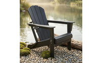 Folding Adirondack Chair Cup Holder Foldable Patio Lounge Chair Garden Furniture Wide Armrests Wood-Grain for Backyard